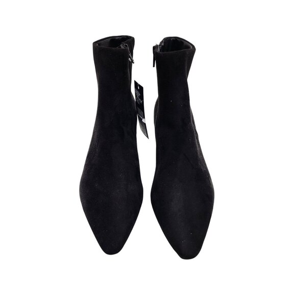 Universal Thread Black Suede Pointed Toe Ankle Boots With Kitten Heel Size 8 - Picture 6 of 10